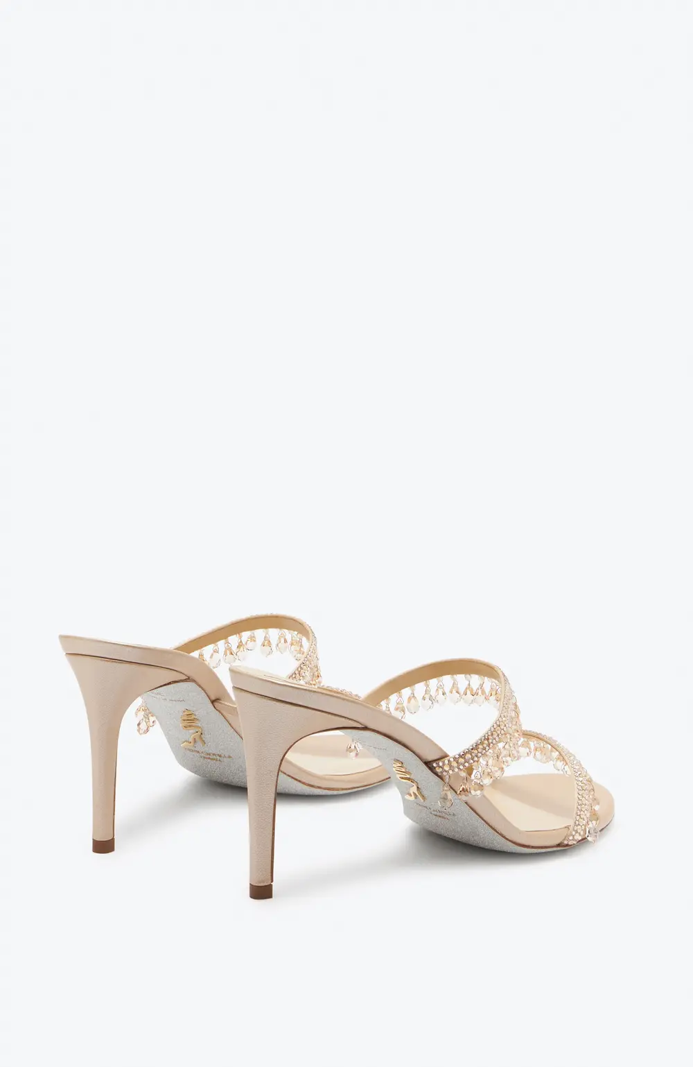 Rene Caovilla Chandelier Gold Mule 80