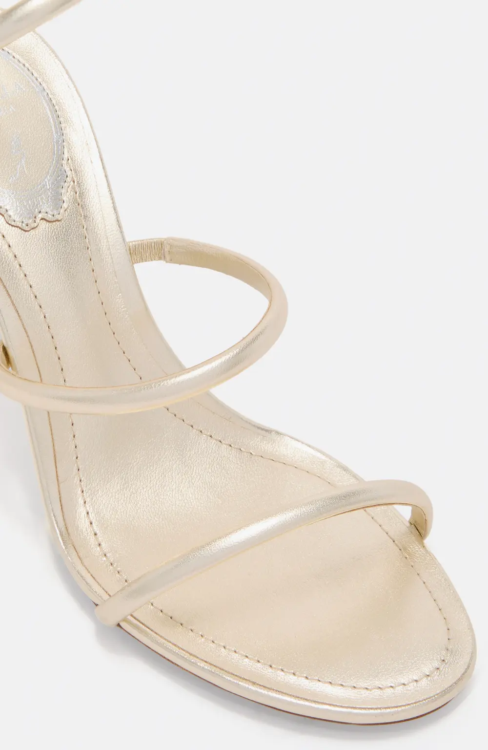 Rene Caovilla CLEO METALLIC BUTTER YELLOW SANDAL 80