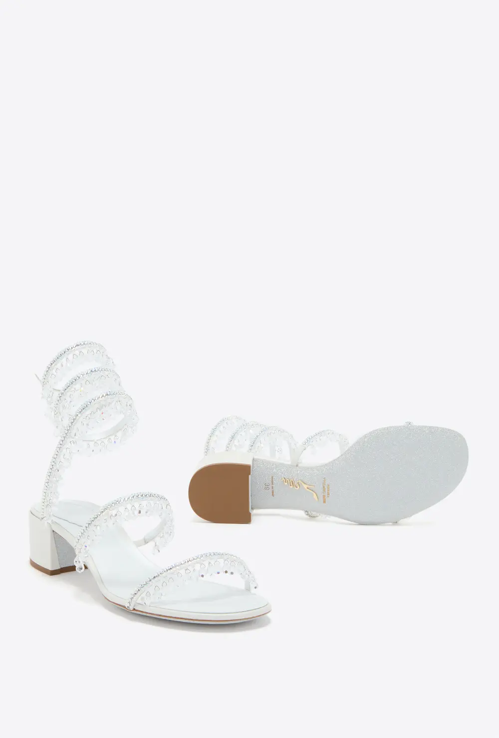 Rene Caovilla CHANDELIER WHITE SANDAL 40