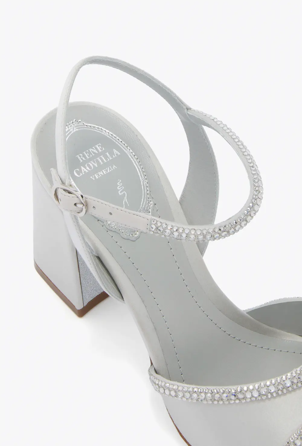 Rene Caovilla MARGHERITA PEARL GREY SANDAL 80