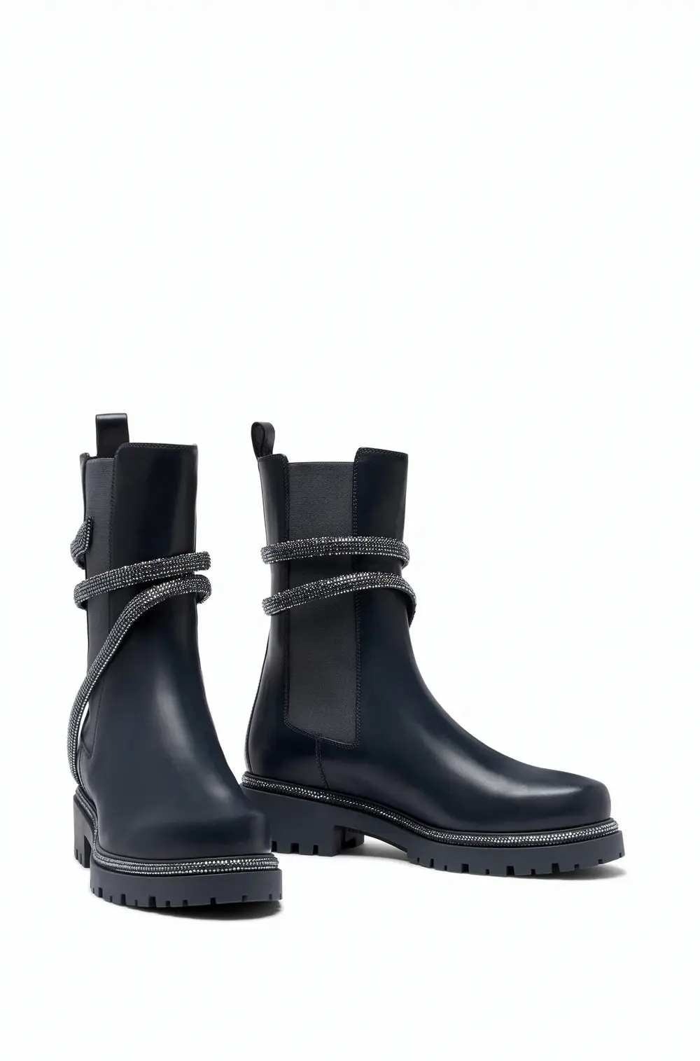 Rene Caovilla Cleo Grey Bootie With Silver Crystals 25