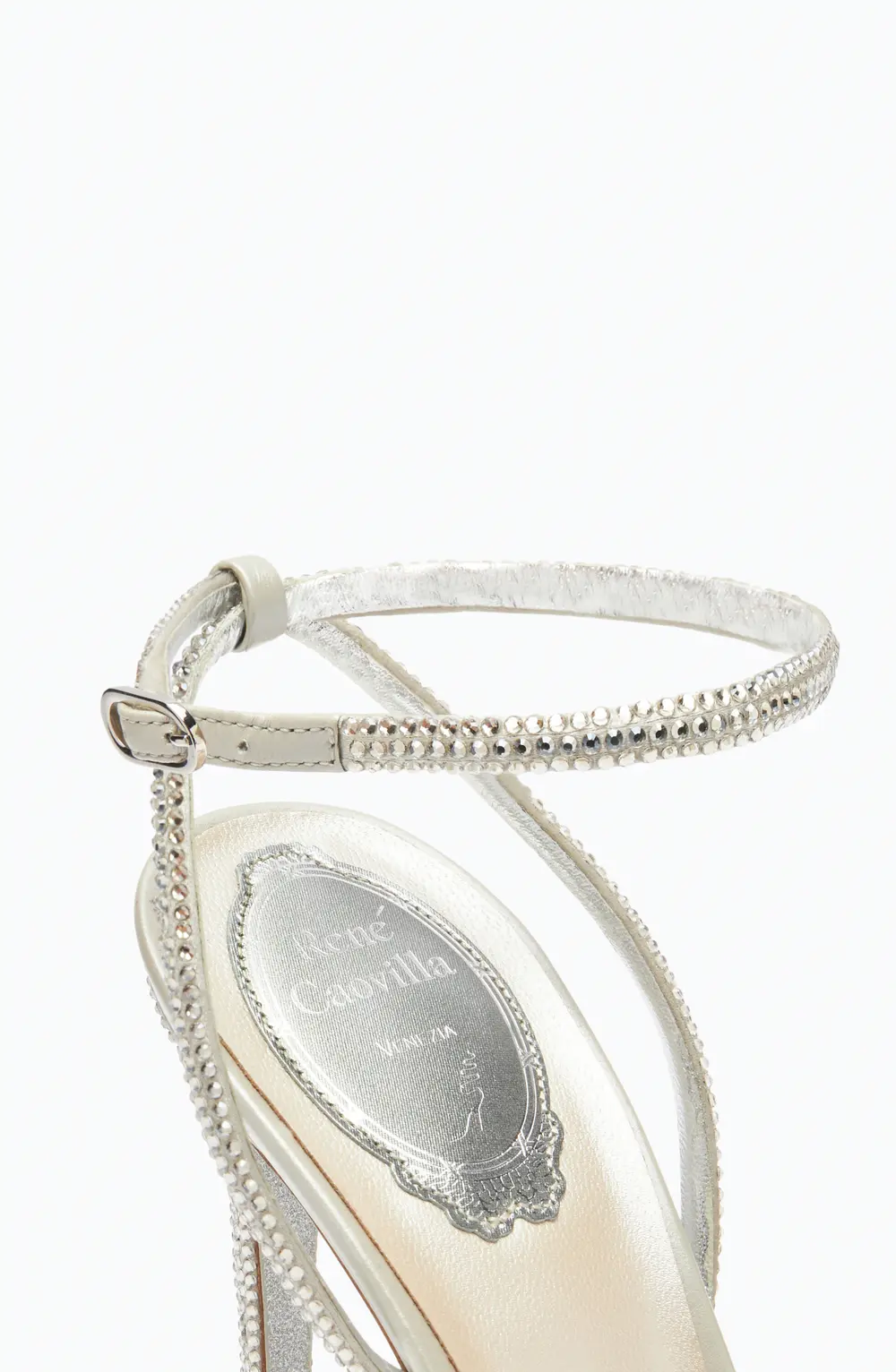 Rene Caovilla Ellabrita Pearl Grey Sandal 105