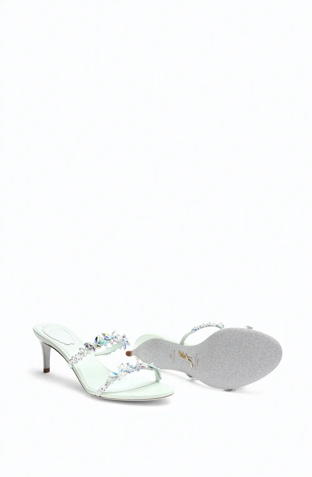 Rene Caovilla Eden Green Mint Mule 60
