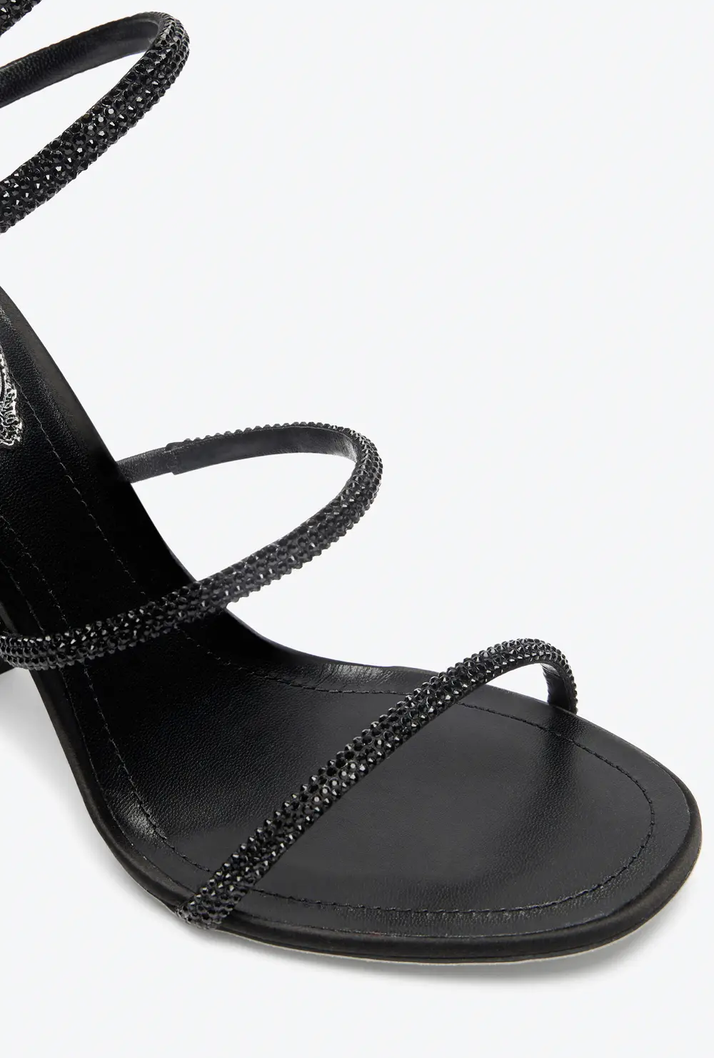 Rene Caovilla CLEO TOTAL BLACK SANDAL WITH SOUL HEEL 105