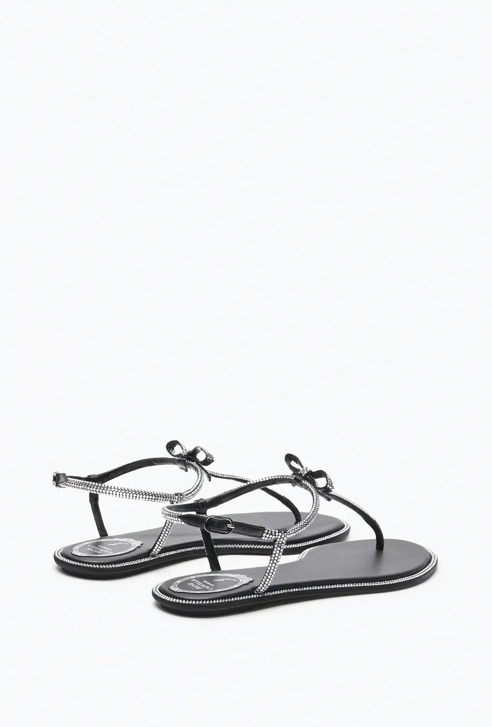 Rene Caovilla Caterina Black Thong Sandal 10