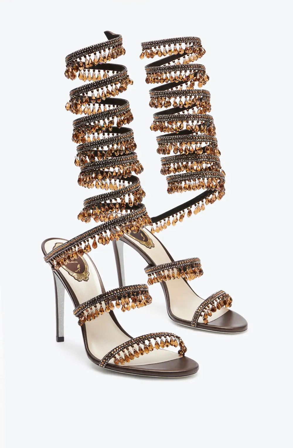 Rene Caovilla SUPER CHANDELIER BRONZE SANDAL 105