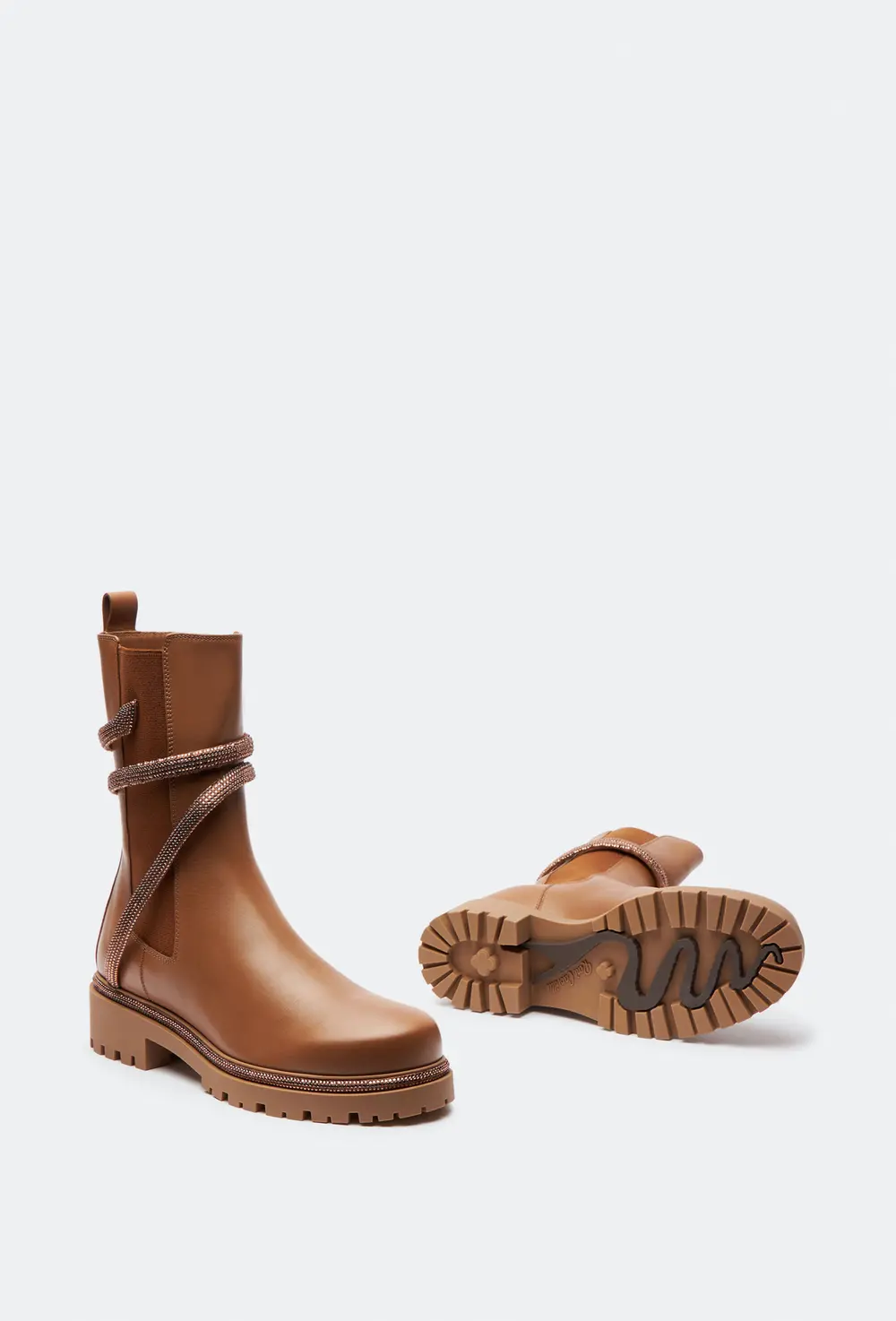 Rene Caovilla Cleo Crystal Hazelnut Bootie 25