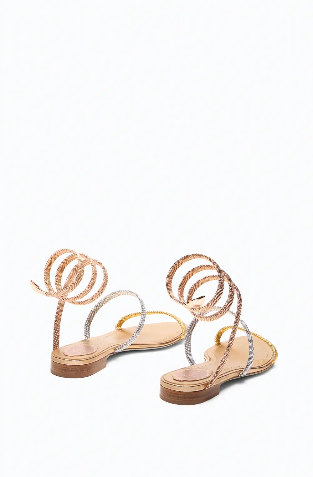Rene Caovilla TRIGOLD CLEO THREE-TONED FLAT SANDAL 10