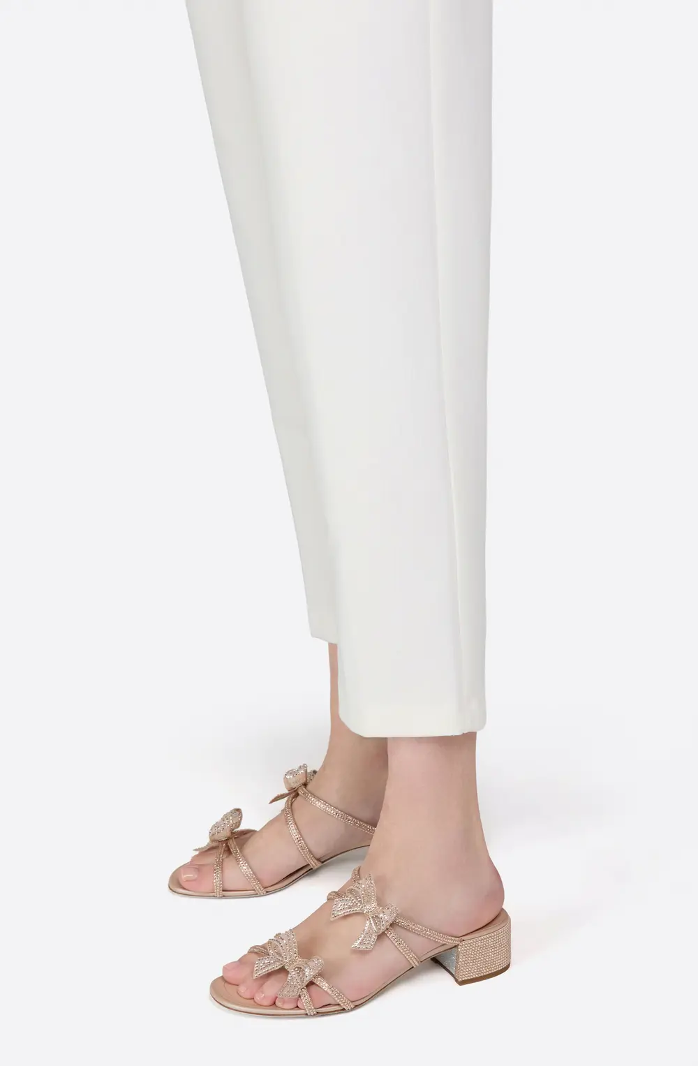 Rene Caovilla RIBBON NUDE MULE 40