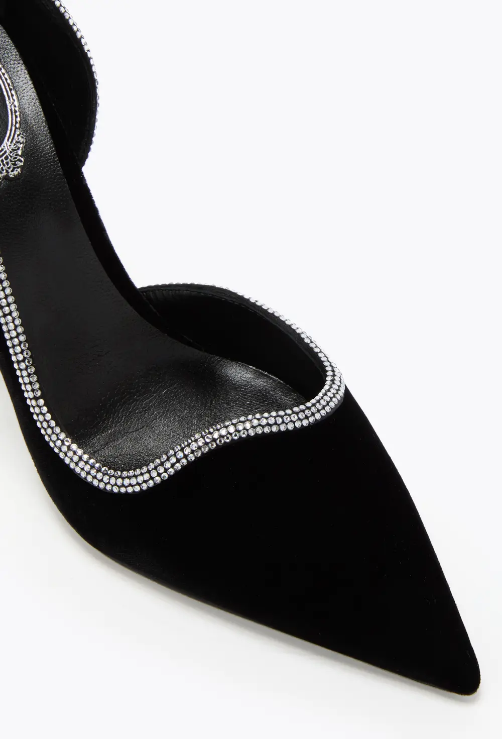 Rene Caovilla ONDA BLACK VELVET PUMP 100