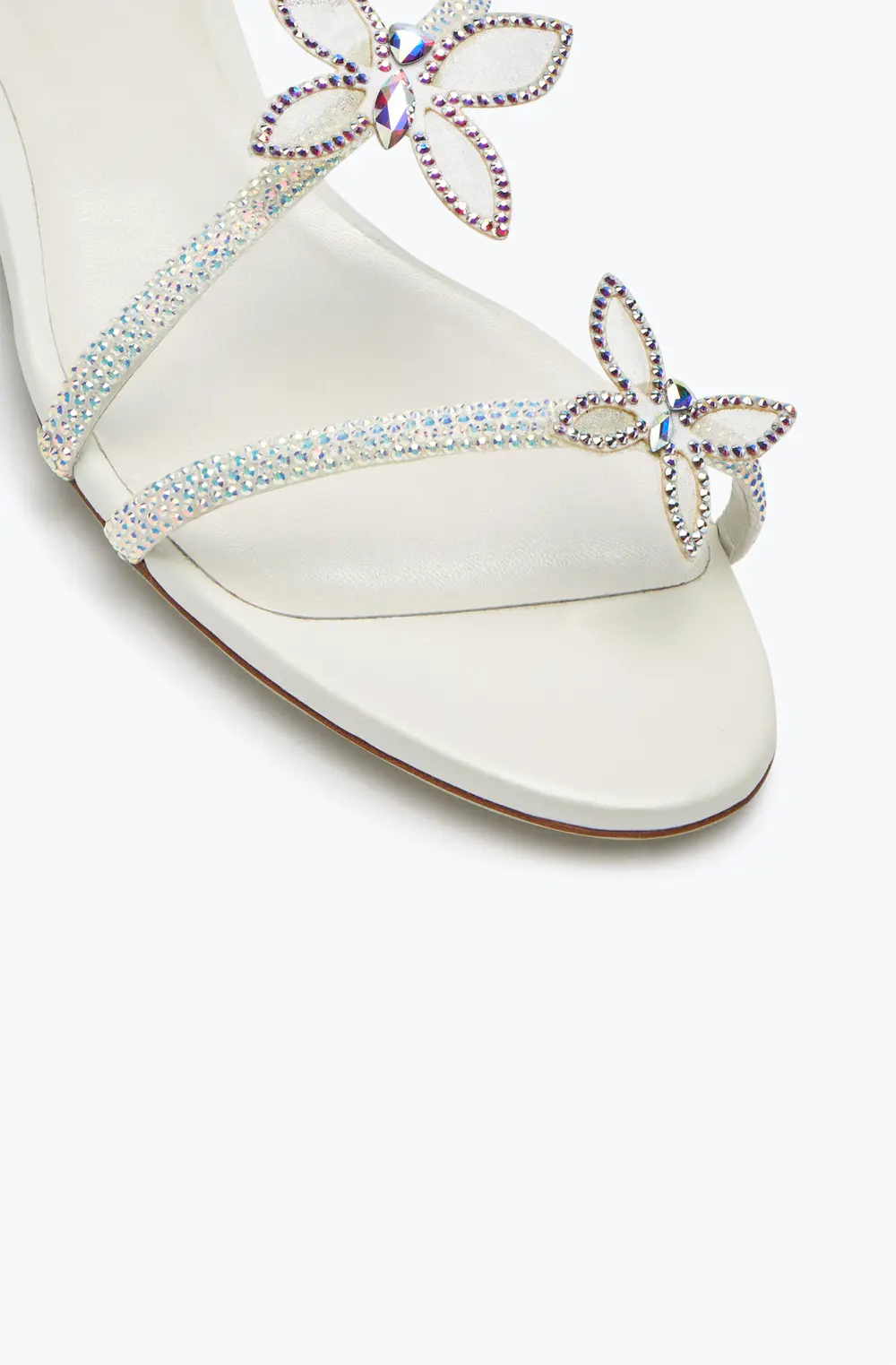 Rene Caovilla Butterflower Crystal Ivory Sandal 10