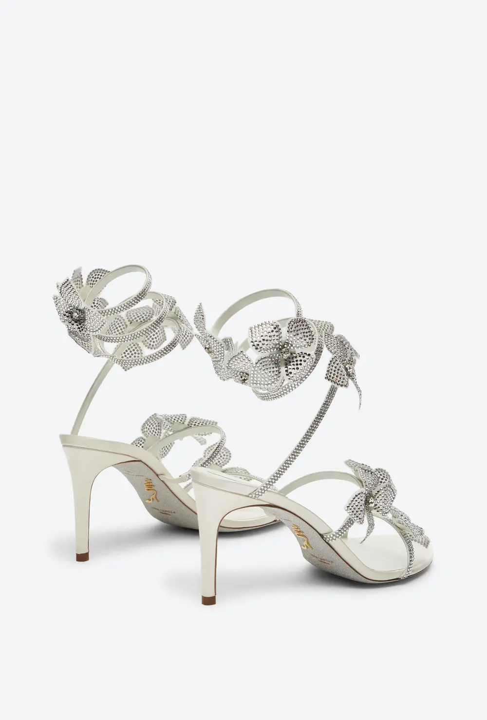 Rene Caovilla Floriane White Sandal 80
