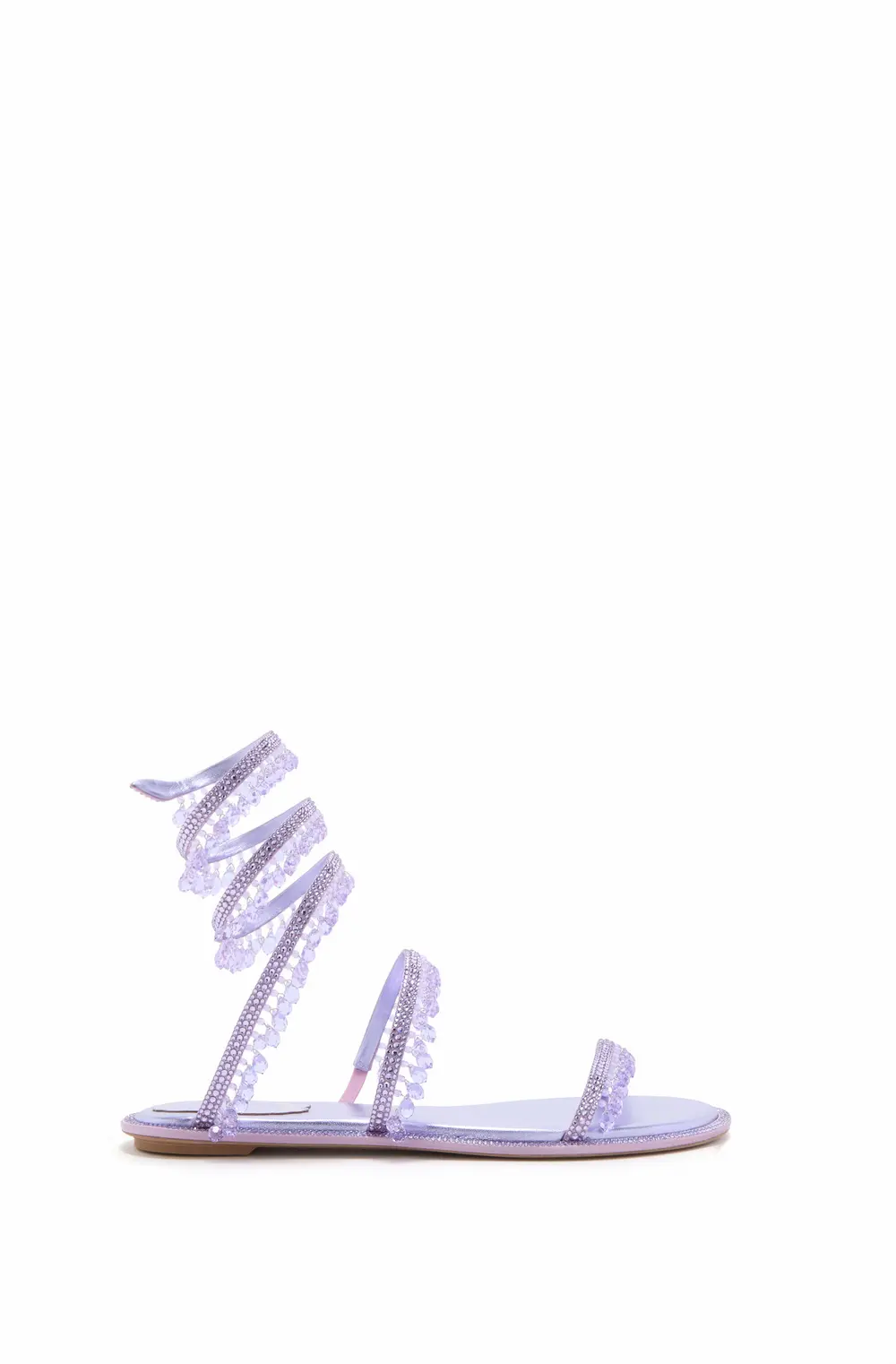 Rene Caovilla CHANDELIER METALLIC VIOLET FLAT SANDAL 10