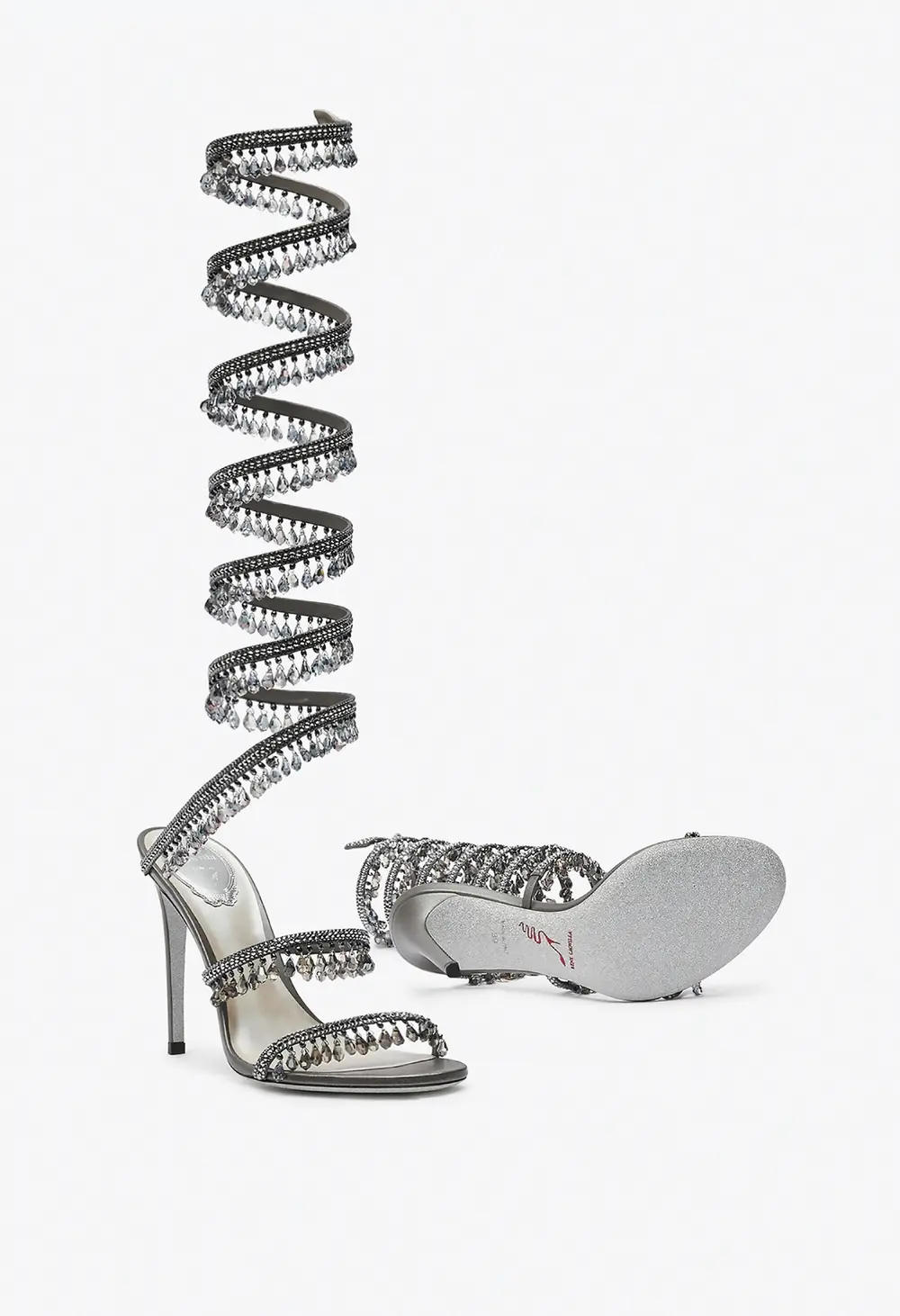 Rene Caovilla SUPER CHANDELIER ANTHRACITE SANDAL 105