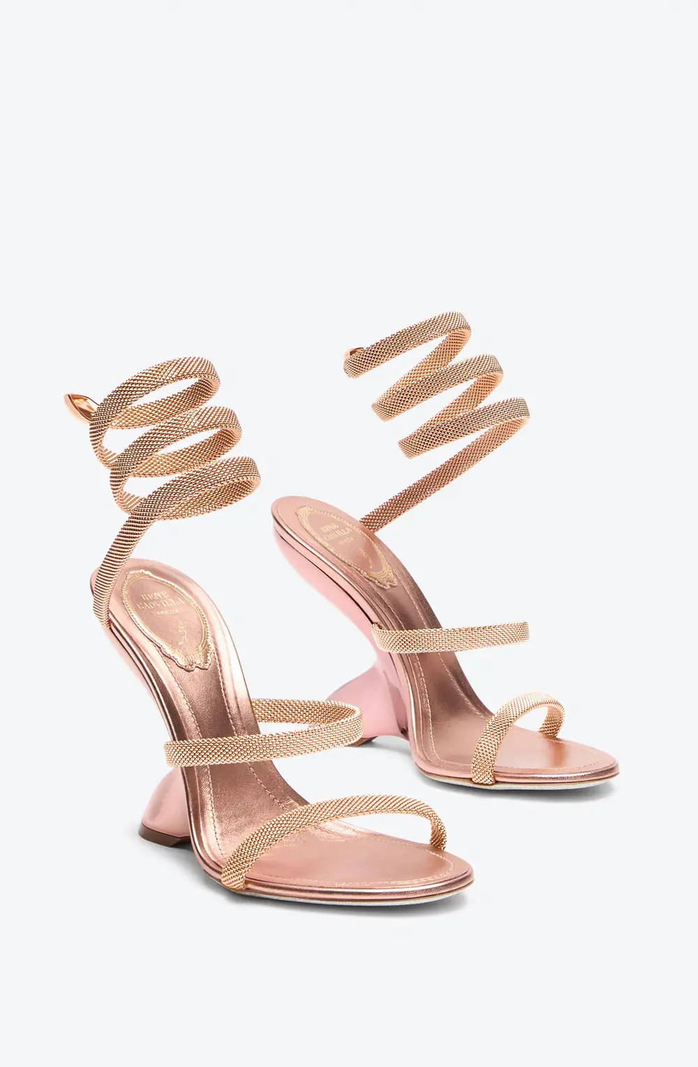 Rene Caovilla TRIGOLD SYMPHONY ROSE GOLD SANDAL 105