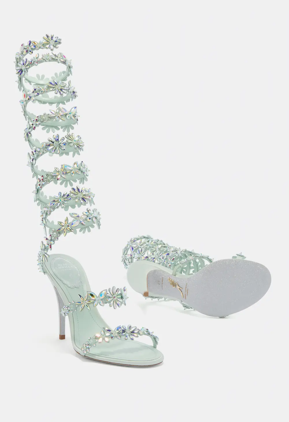 Rene Caovilla SUPER EVA MINT GREEN SANDAL 100
