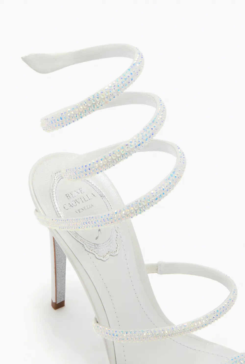 Rene Caovilla CLEO IVORY SATIN/C.TRANSMISSION STRASS SANDAL