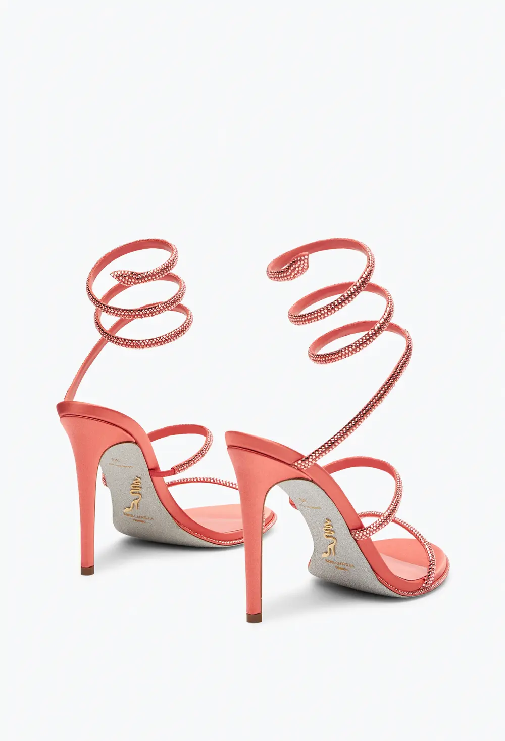 Rene Caovilla Cleo Peach Sandal With Crystals 105