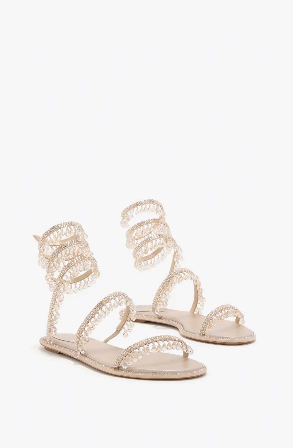Rene Caovilla CHANDELIER GOLD FLAT SANDAL 10