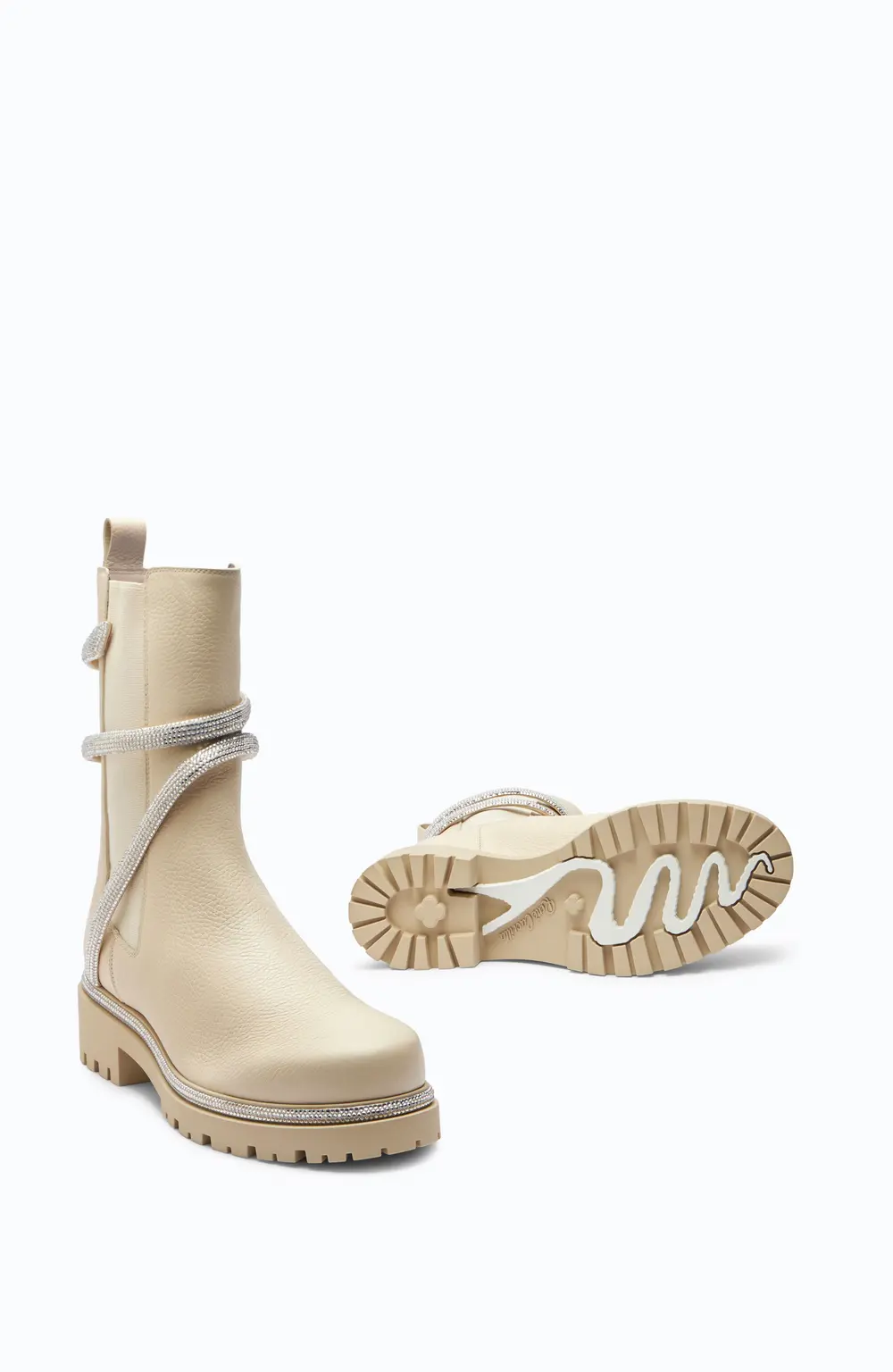 Rene Caovilla Cleo White Leather Bootie 25
