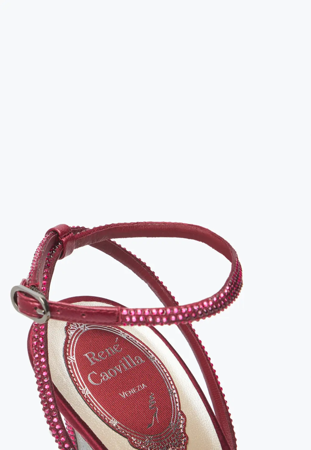 Rene Caovilla Ellabrita Crystal Burgundy Sandal 105