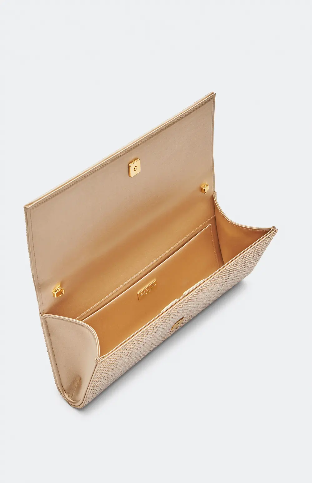Rene Caovilla Zafira Gold Clutch With All-Over Crystals