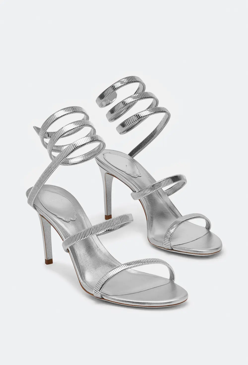 Rene Caovilla JUNIPER METALLIC SILVER SANDAL 80