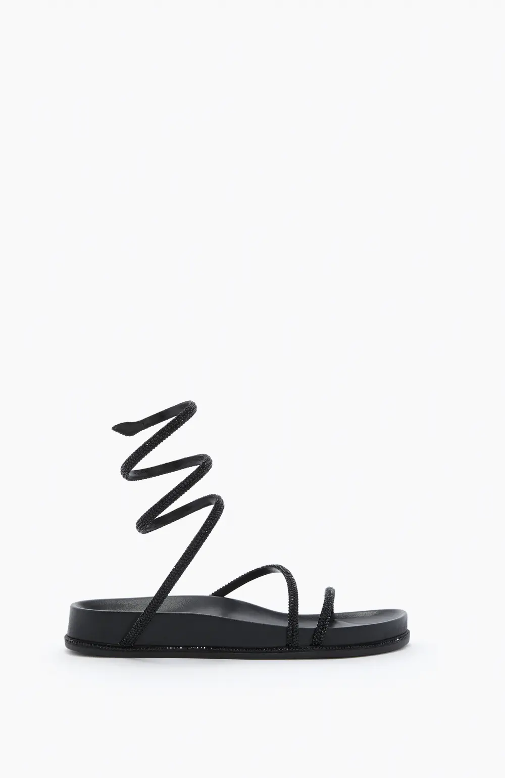 Rene Caovilla GISELE BLACK FLATFORM SANDAL 20