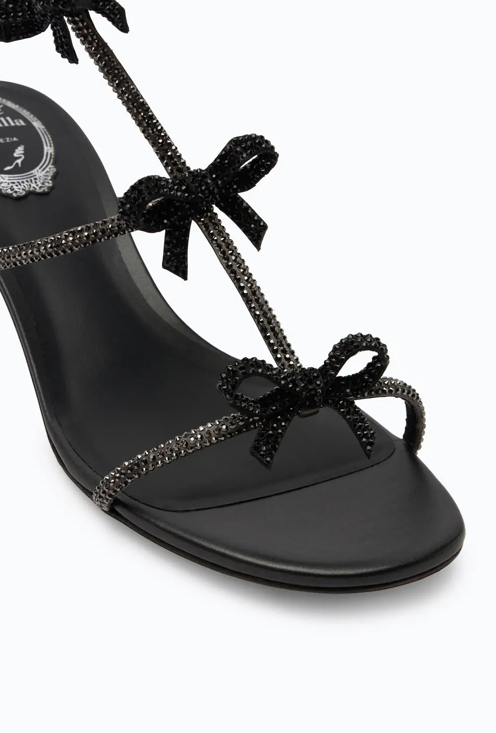 Rene Caovilla Caterina Crystal Black Sandal 40