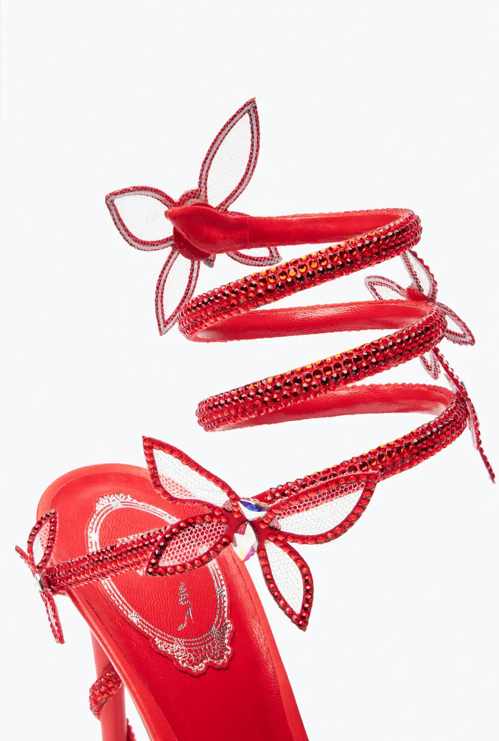 Rene Caovilla Margot Red Butterfly Sandal 105