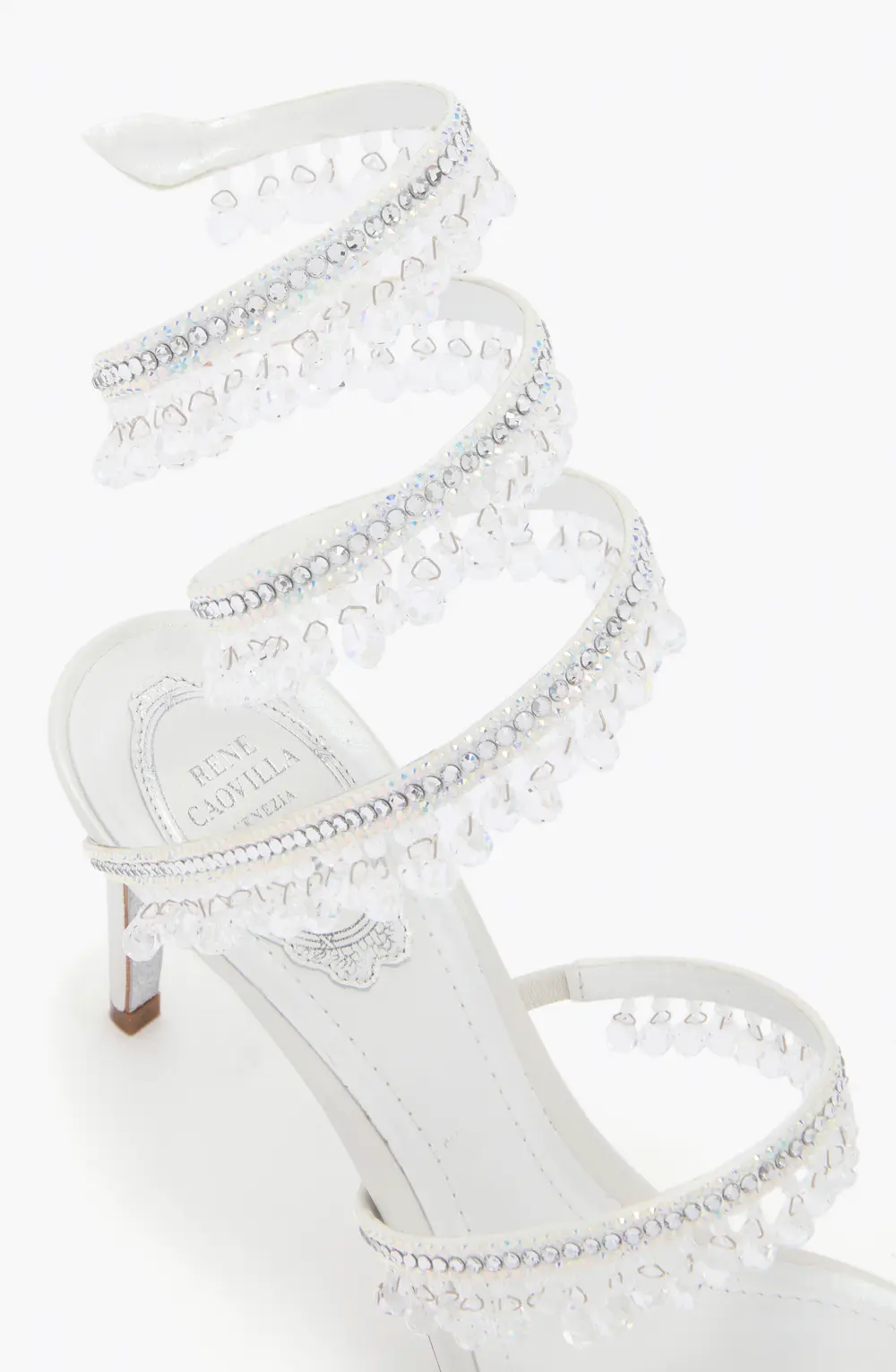 Rene Caovilla CHANDELIER WHITE SANDAL 80