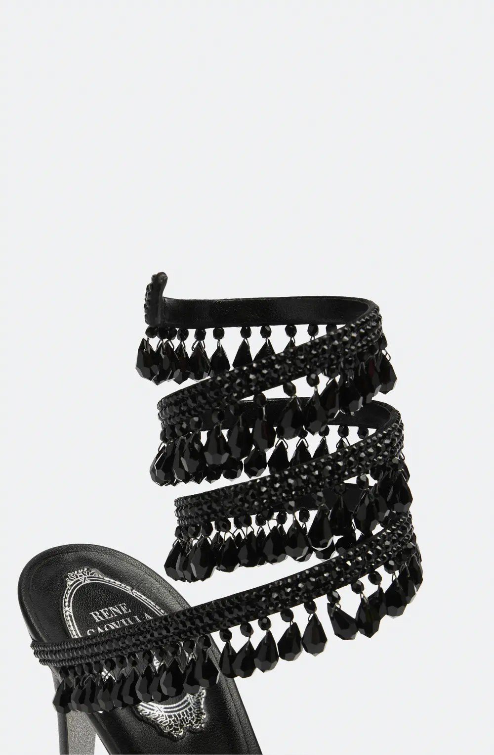 Rene Caovilla CHANDELIER BLACK SANDAL 105