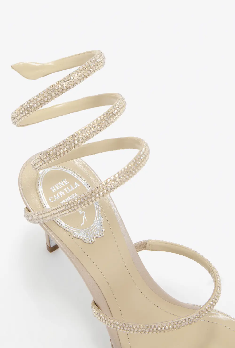 Rene Caovilla CLEO CHAMPAGNE SANDAL 80