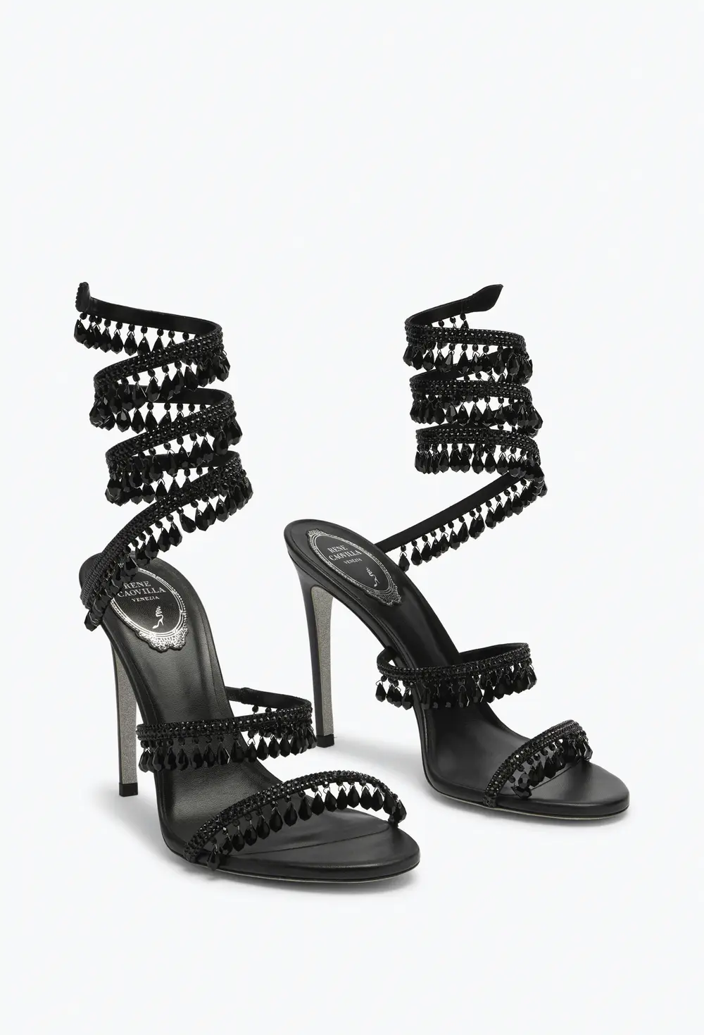 Rene Caovilla CHANDELIER BLACK SANDAL 105