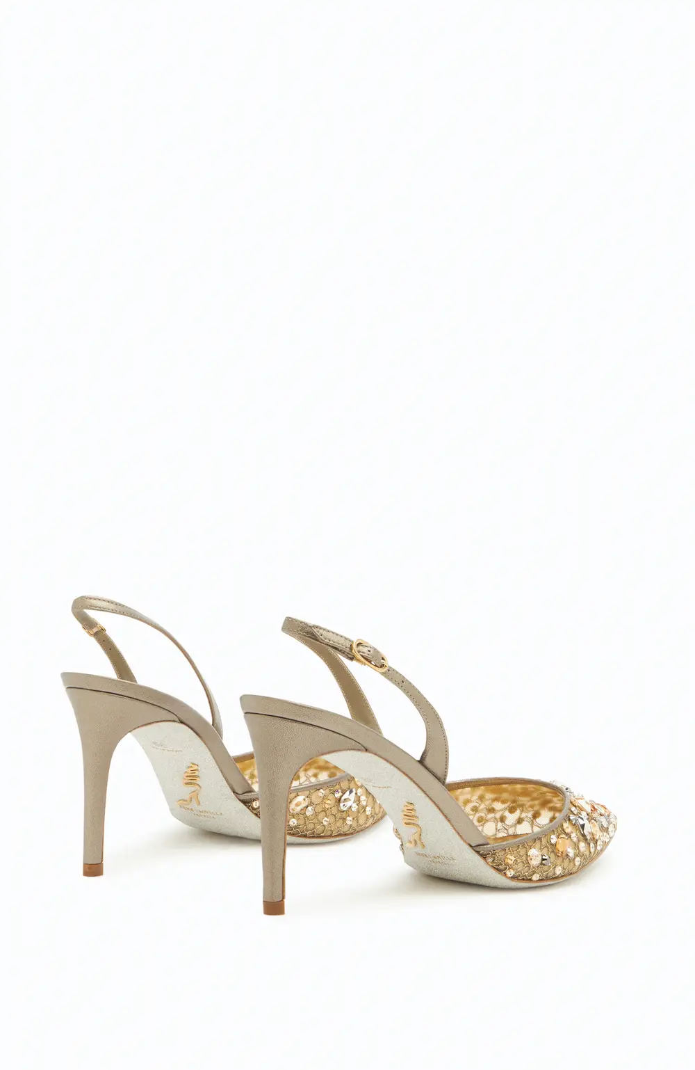 Rene Caovilla Cinderella Bronze Slingback 80