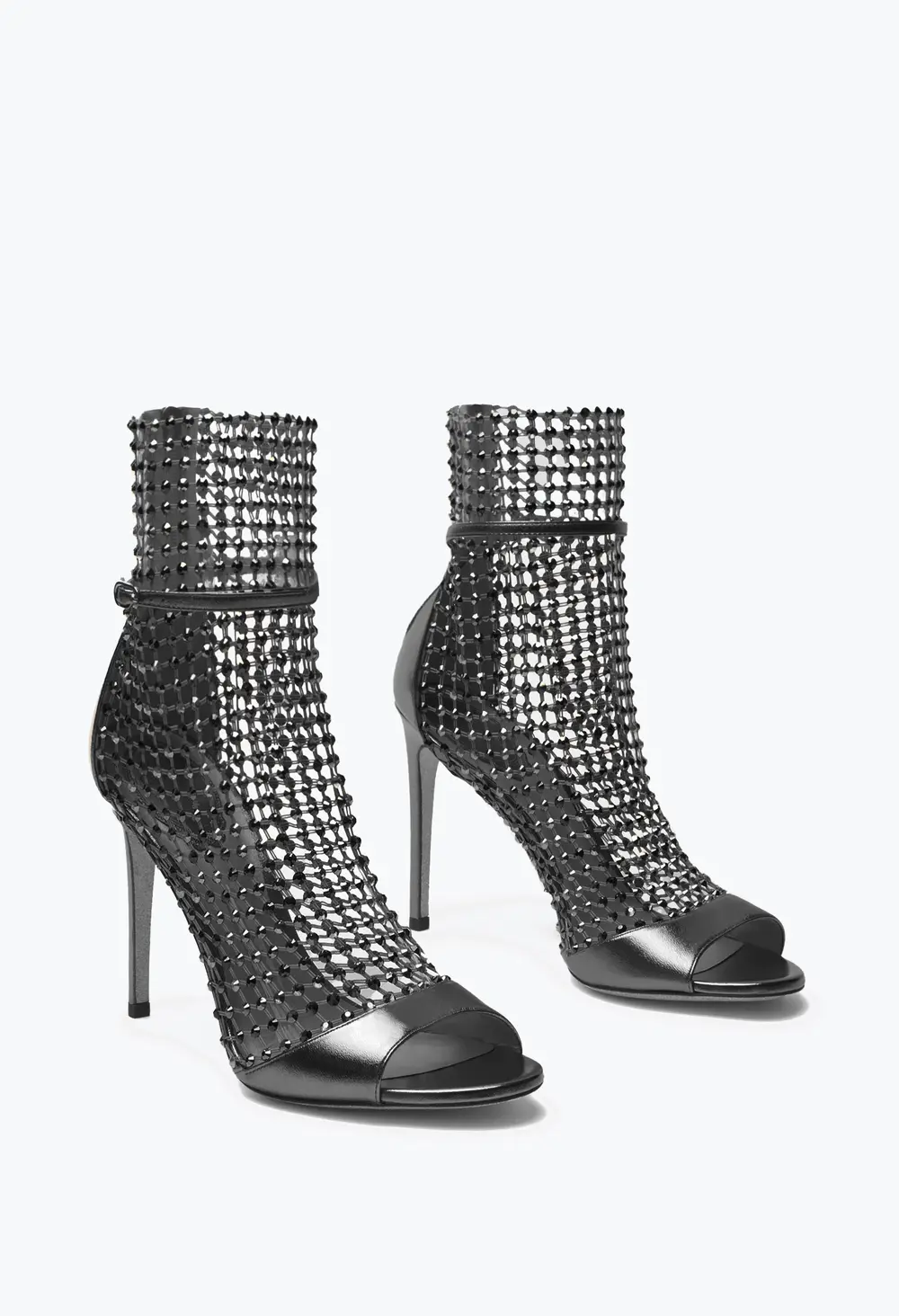 Rene Caovilla Galaxia Metallic Anthracite Sandal 105