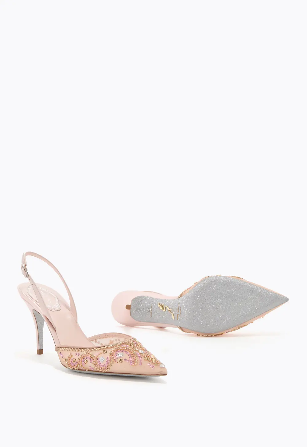 Rene Caovilla JAHANARA POWDER PINK SLINGBACK 80