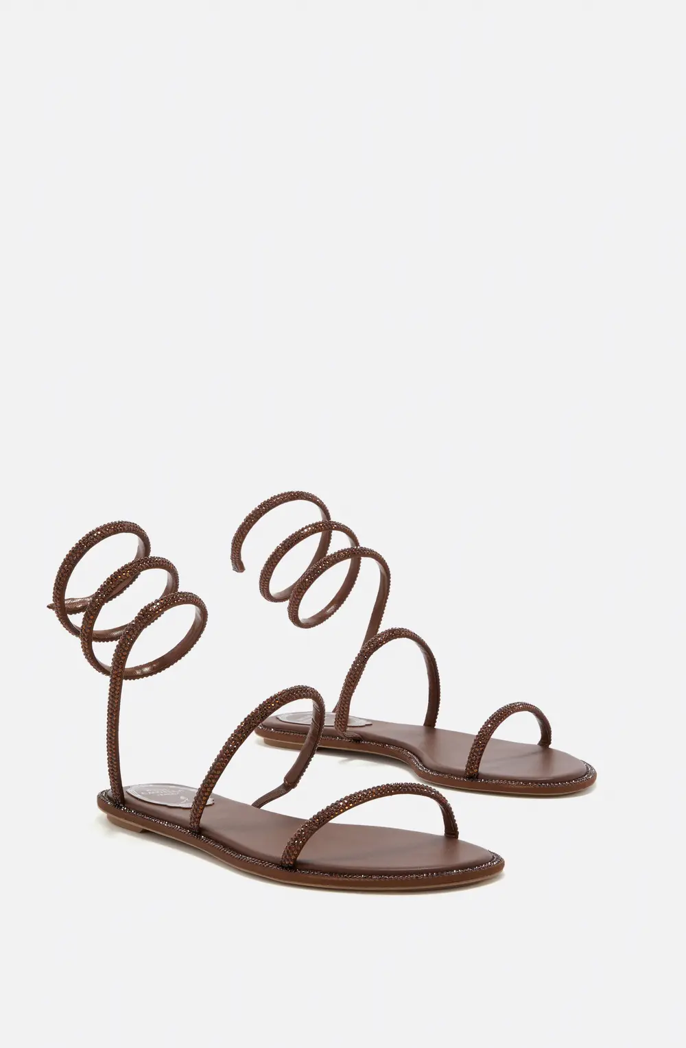 Rene Caovilla CLEO BROWN FLAT SANDAL 10