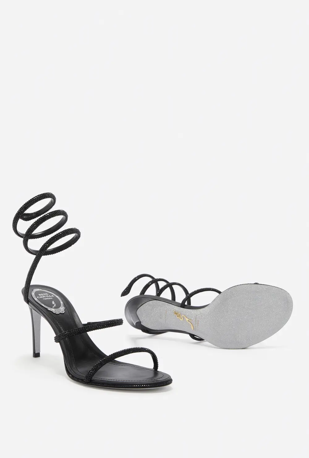 Rene Caovilla CLEO BLACK SANDAL 80