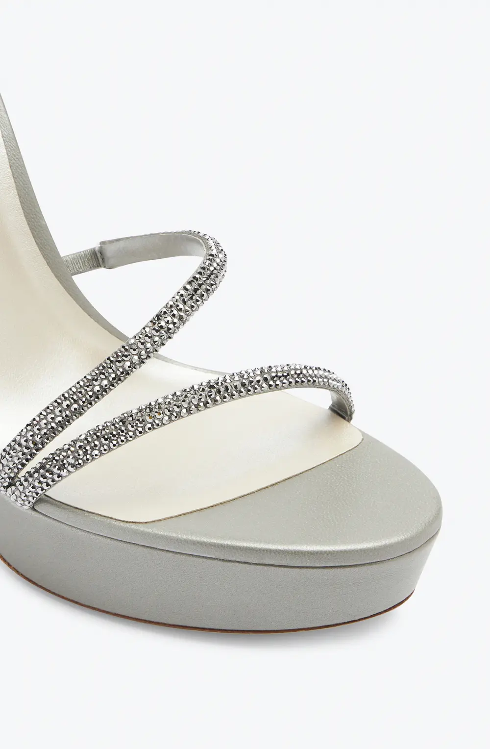 Rene Caovilla MARGOT CRYSTALS GRAY PLATFORM SANDAL 130