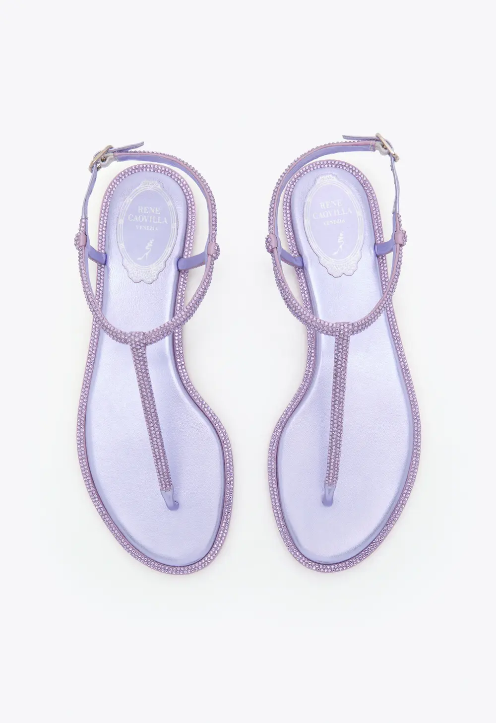 Rene Caovilla DIANA WISTERIA SANDAL WITH CRYSTALS 10