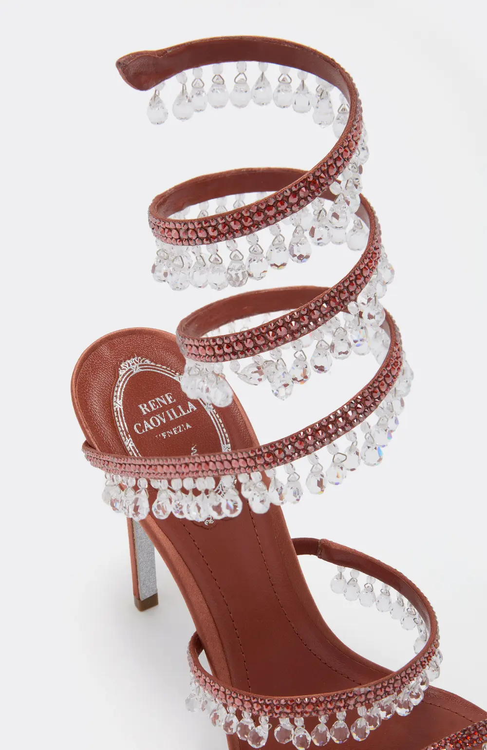 Rene Caovilla CHANDELIER MOCHA MOUSSE SANDAL 105