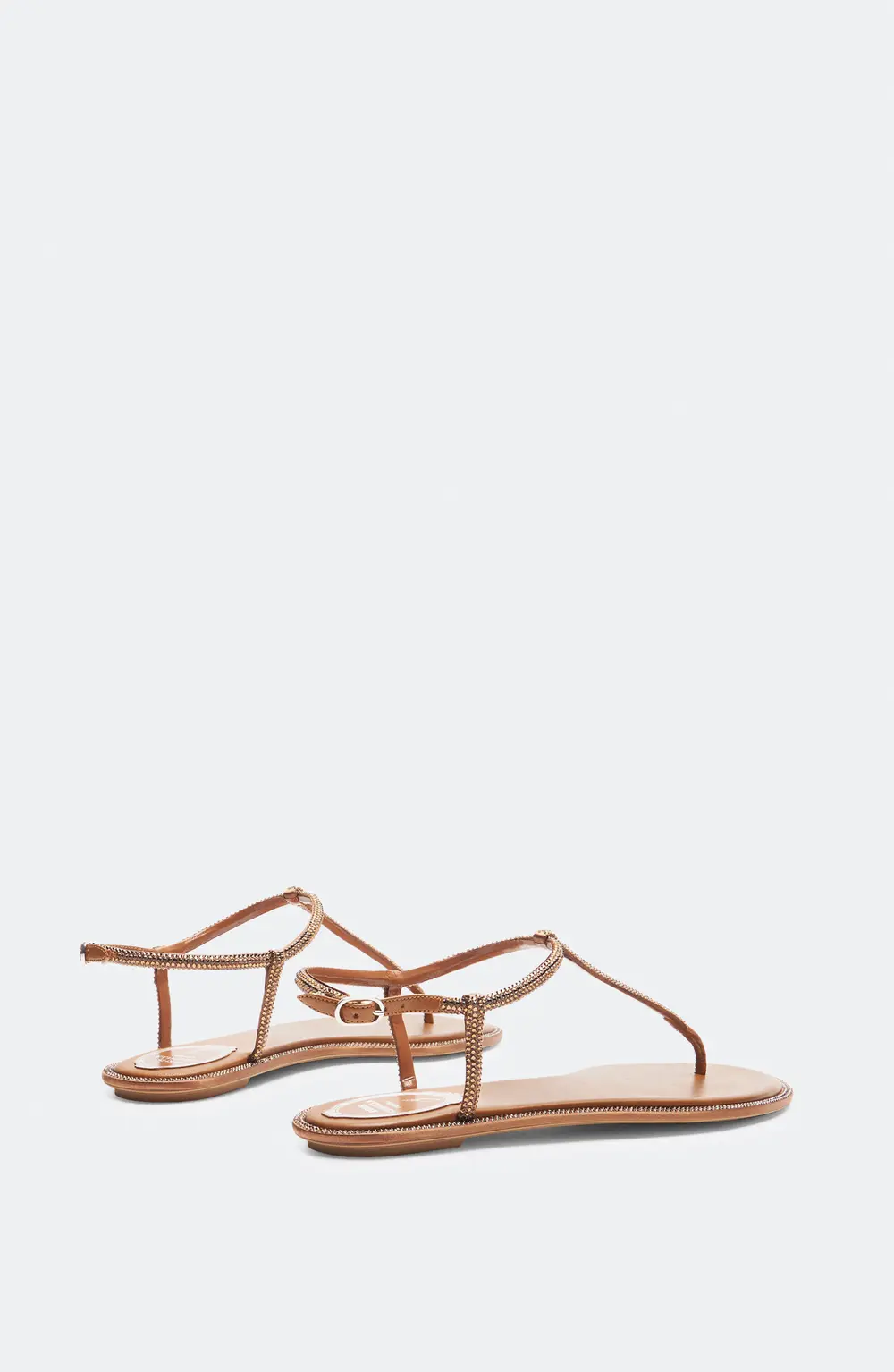 Rene Caovilla DIANA COGNAC SANDAL WITH CRYSTALS 10