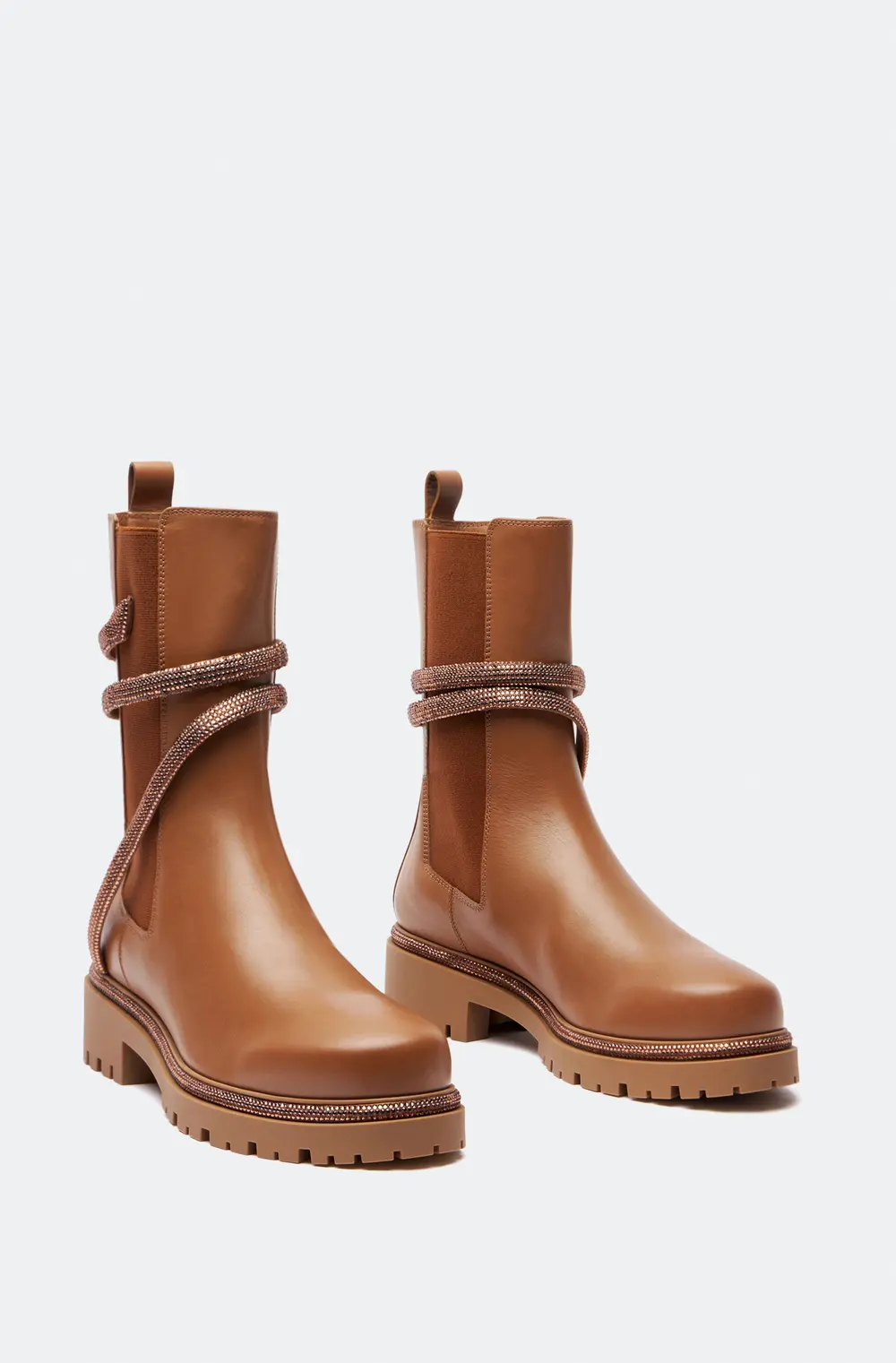 Rene Caovilla Cleo Crystal Hazelnut Bootie 25