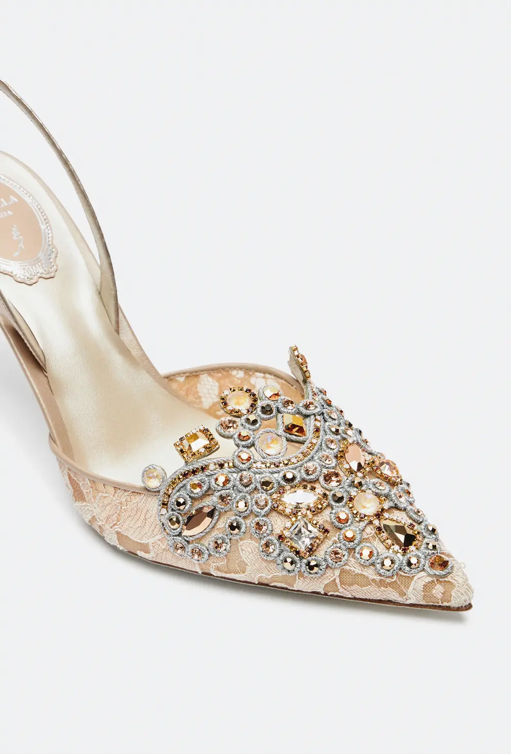 Rene Caovilla VENEZIANA CHAMPAGNE SLINGBACK 80