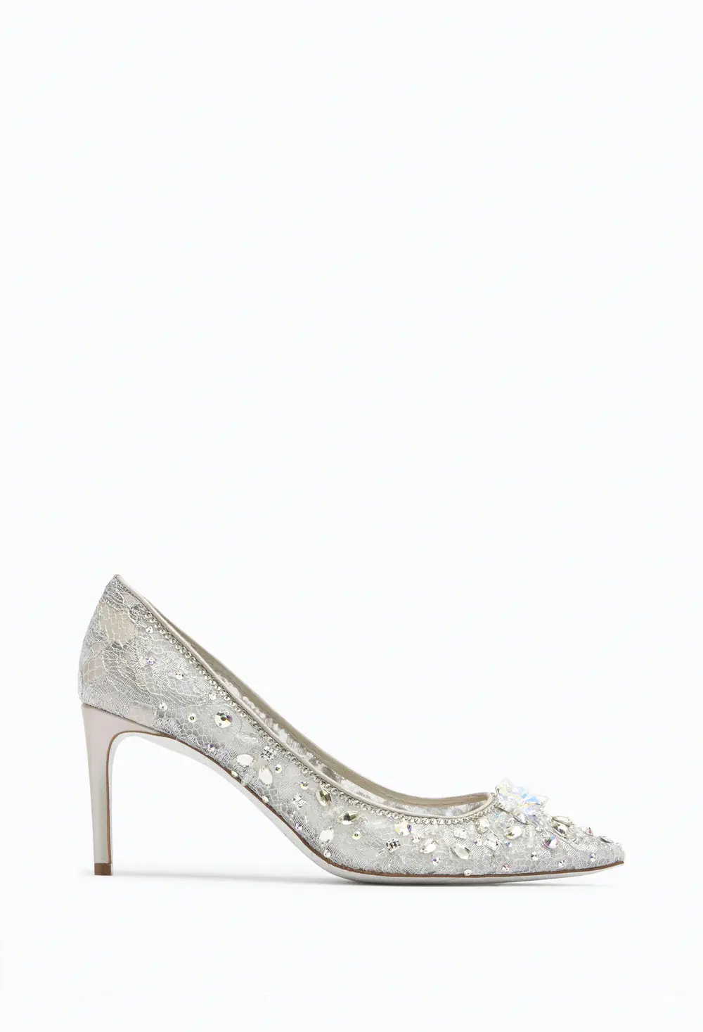 Rene Caovilla Grey Pointed Pumps Cinderella 75
