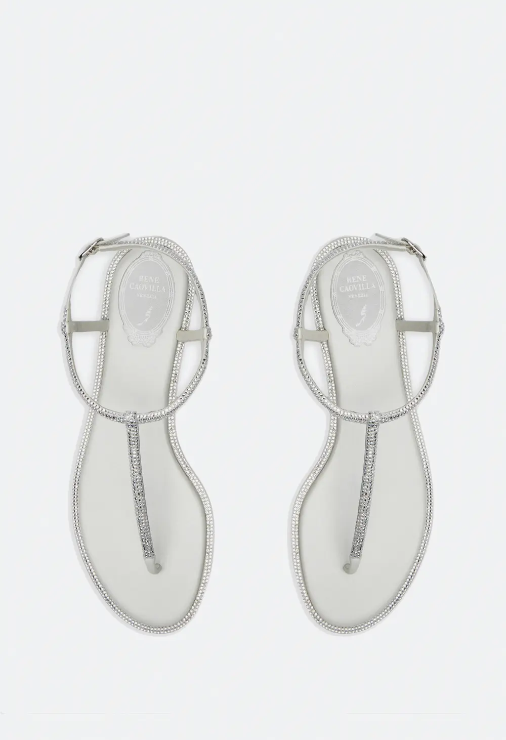 Rene Caovilla Diana Crystal Ivory Sandal 10