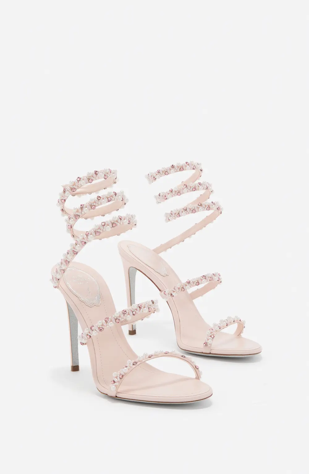 Rene Caovilla GOLDEN POWDER PINK SANDAL 80
