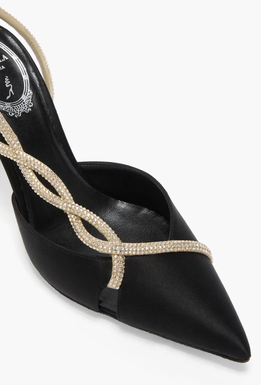 Rene Caovilla BRAID BLACK AND GOLD SLINGBACK 80