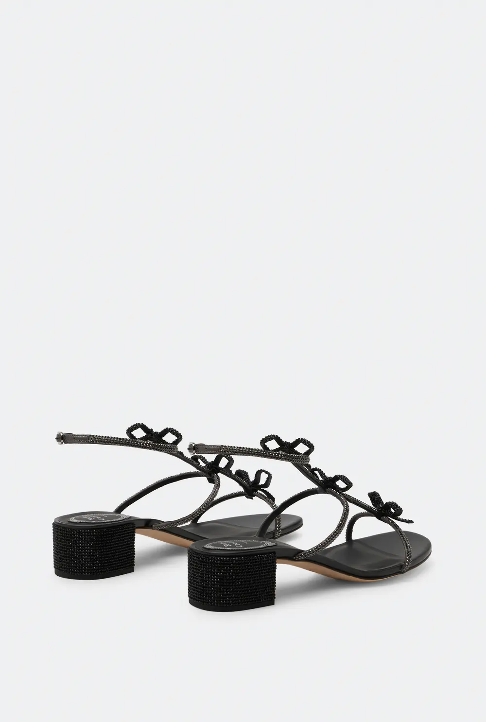 Rene Caovilla Caterina Crystal Black Sandal 40